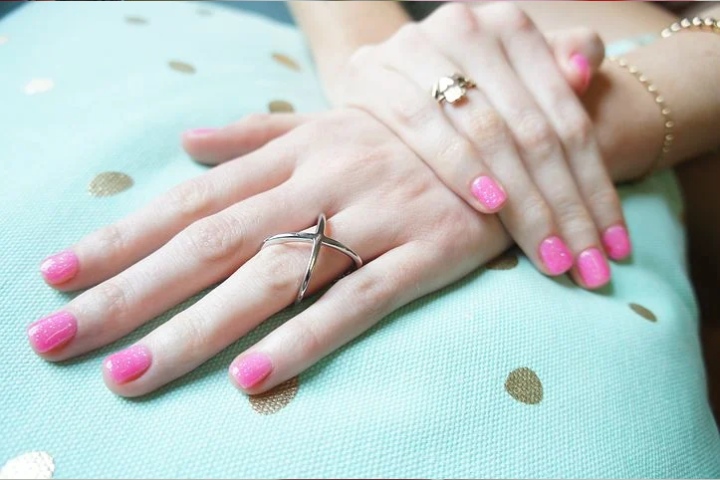 Pink French manicure